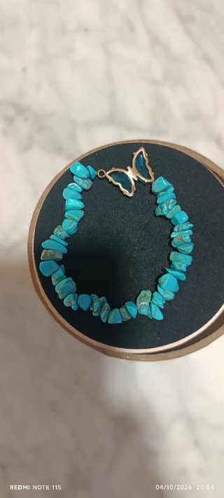 Pulsera de Piedra Natural Turquesa con Dije