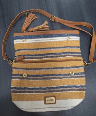 Bolso Misako rayas amarillo y marrón