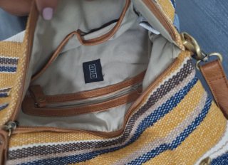 Bolso Misako rayas amarillo y marrón