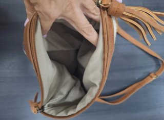 Bolso Misako rayas amarillo y marrón