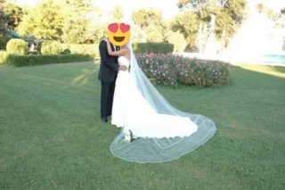 Vestido de Novia Alba Moda T.34 + Velo de Regalo