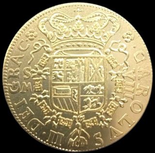 🇪🇦 MONEDA 8 ESCUDOS CARLOS III 1699 CECA SEVILLA