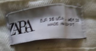 Pantalón vaquero blanco Zara Talla 36