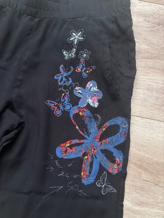 Pantalón Desigual Talla L Estampado Flores