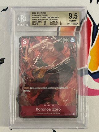 Carta One Piece Roronoa Zoro SR BGS 9.5 wave 1