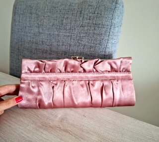Clutch fiesta rosa satinado
