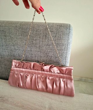 Clutch fiesta rosa satinado