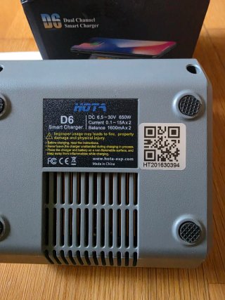 Cargador Dual HOTA D6 nuevo sin usar