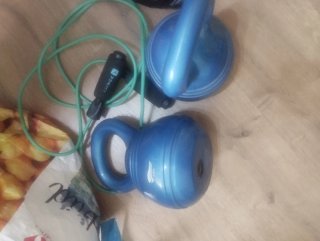 Pesas y cuerda para saltar azul