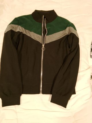 Sudadera cremallera color block
