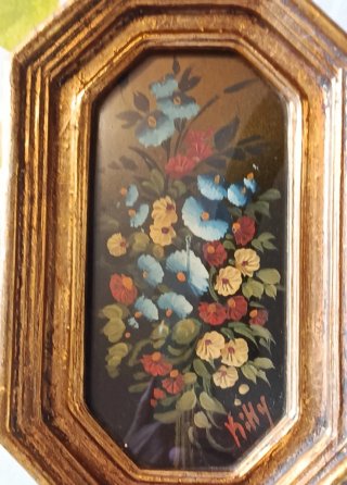Dipinto floreale vintage Kitty