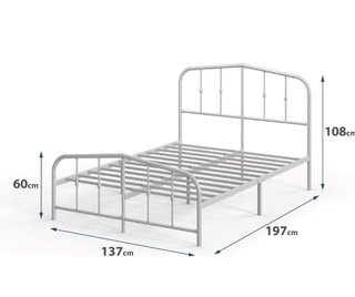 Cama 135x190 + Colchón Blanco