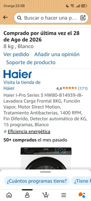Lavadora Haier 8kg sin estrenar