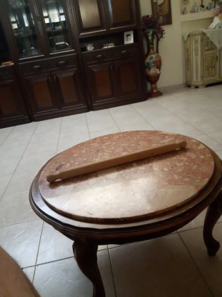 Mattarello in marmo e legno
