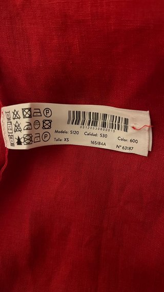 Blusa/camisa roja Massimo Dutti 100% lino