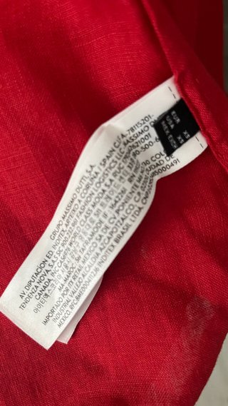 Blusa/camisa roja Massimo Dutti 100% lino