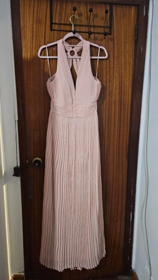 Vestido de fiesta rosa largo