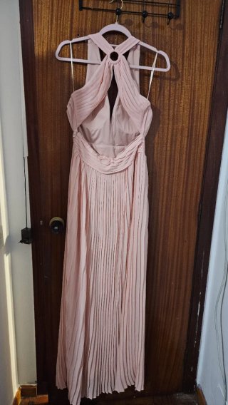 Vestido de fiesta rosa largo