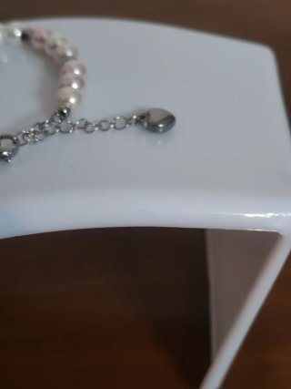 Bracciale Acciaio e Perle Madreperla Rosa Bianco