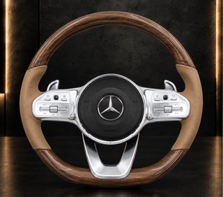 Volante Mercedes Madera y Cuero