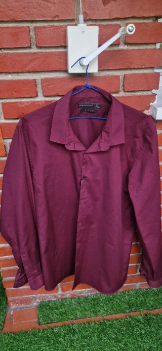 Camisa Primark burdeos Talla XL
