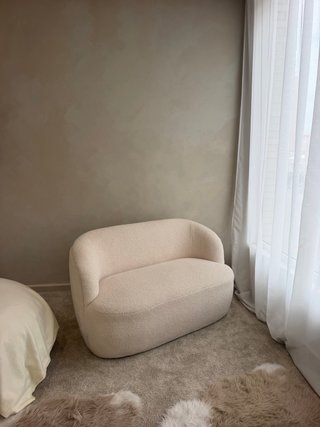 Sofá Dariele borreguito 2 plazas beige