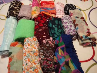 Lote de 16 pañuelos/foulards mujer de varios color