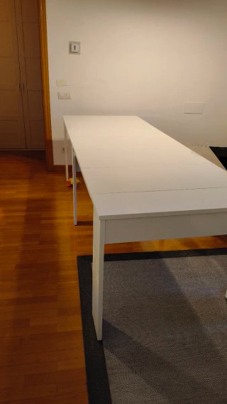 Mesa consola extensible madera blanca