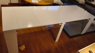 Mesa consola extensible madera blanca