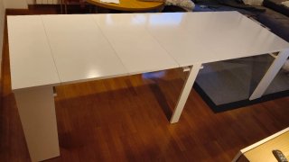 Mesa consola extensible madera blanca