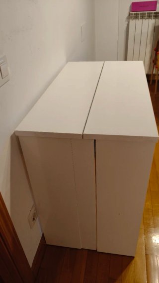 Mesa consola extensible madera blanca