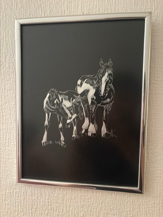 3 Cuadros de Caballos Artesanal.