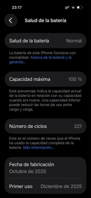 iPhone 17 Pro Plateado, defecto en pantalla