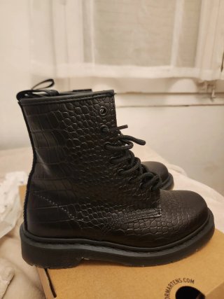 Botas Dr. Martens 1460 Piel Cocodrilo Negras