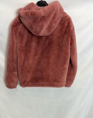 Chaqueta de Pelo Rosa con Capucha