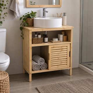 Mueble de baño de bambú