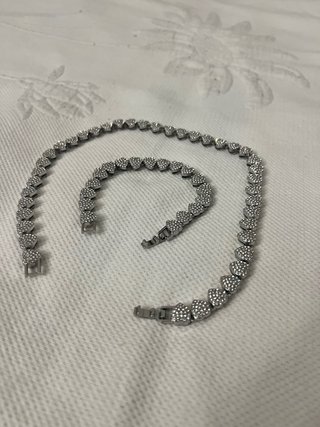 Pulseira Coração Prateada com Elos