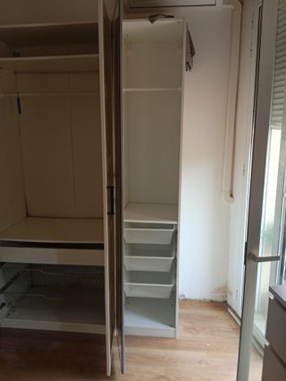 Armario PAX IKEA Blanco Puertas Bergsbo + Espejo