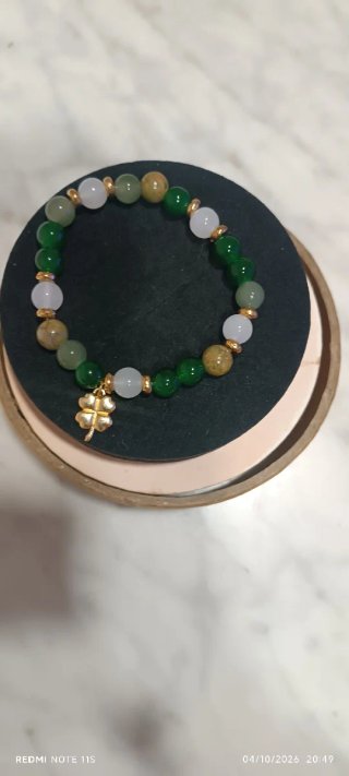 Pulsera de Piedra Natural con Trébol
