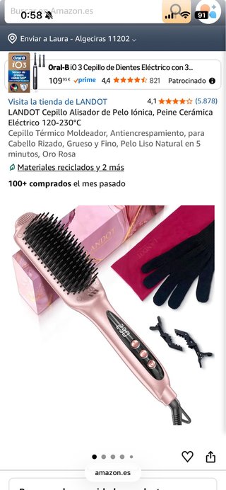 Peine Alisador Landot Oro Rosa