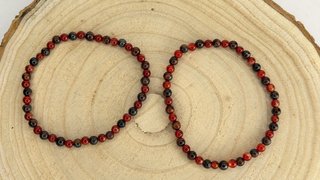 Pulsera Cornalina y Ojo de Tigre natural de 4 mm.