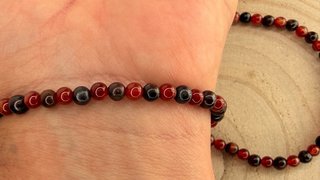 Pulsera Cornalina y Ojo de Tigre natural de 4 mm.
