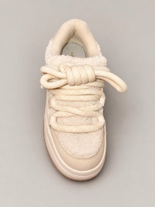 Zapatillas Bershka Borreguito Beige Talla 37