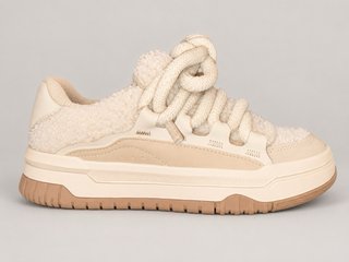 Zapatillas Bershka Borreguito Beige Talla 37