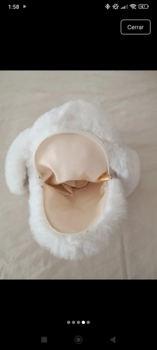 Bolso Conejito Peluche Y2K Coquette Dorado