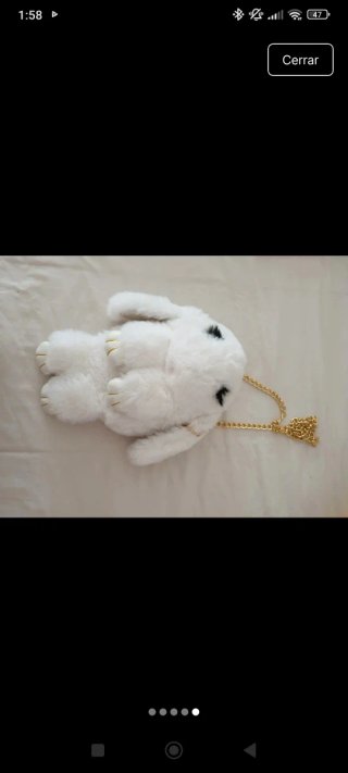 Bolso Conejito Peluche Y2K Coquette Dorado