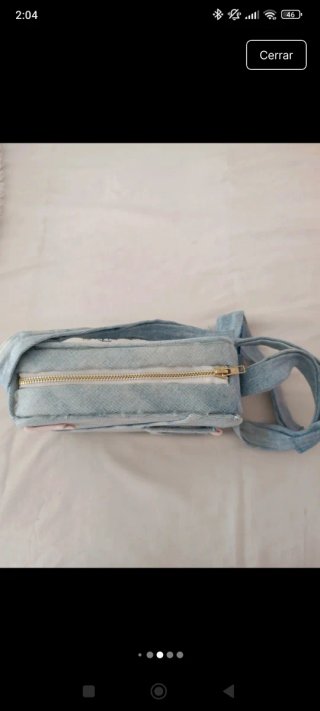 Bolso vaquero hecho a mano con porta fotos