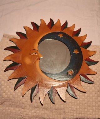 Espejo Sol y Luna Madera