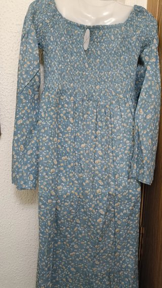 Vestido Largo Bohemio Floral Azul