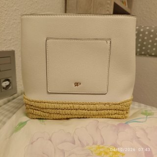 Bolso Parfois blanco y beige